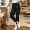 thumbnail image 4 of Qingpeng Womens Polka Dot Wide Leg Pants Loose Fit Casual Drawstring High Waisted Trousers Basic Retro Palazzo Pants, 4 of 6