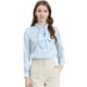 thumbnail image 1 of INSPIRE CHIC Camisas Abotonadas Para Mujer Blusa De Satén Con Cuello Anudado Tops Casuales De Negocios Azul claro M, 1 of 6
