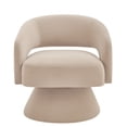 thumbnail image 3 of 360° Swivel Barrel Accent Chair, Modern Round Velvet Upholstered Comfy Open Back Arm Chair, Small Single Sofa for Living Room Bedroom, Homerest, Reading Nook, 3 of 6