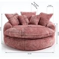 thumbnail image 3 of oversized round chair, fluffy modern sofa bed for living room, relaxation room and projection room, wide armchair chaise longue armchair with pillows, 3 of 8