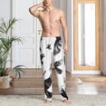 thumbnail image 2 of Logiee Monochrome Flying Ravens Print Pajama Pants for Men,Men’s Pajama Bottoms,Mens PJ Pants with Pockets & Button Fly-Medium, 2 of 6