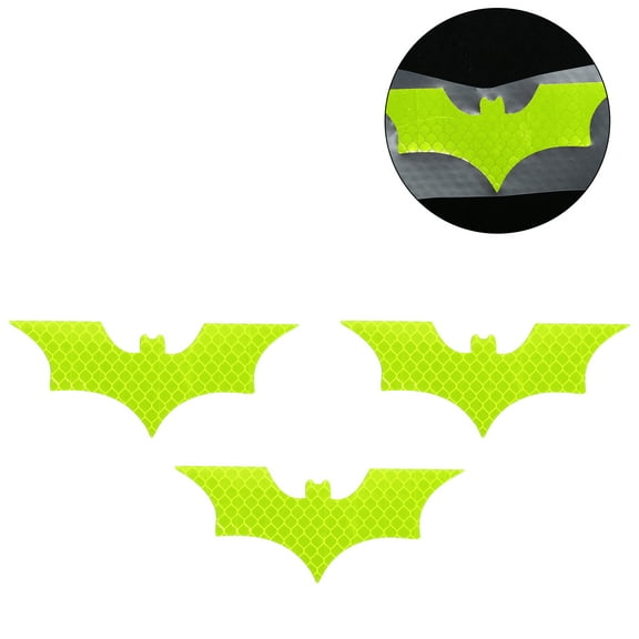 Unique Bargains Reflective Bumper Decal Fluorescent Green Rectangle Bat Pattern Reflective Car Sticker Personalized Decoration