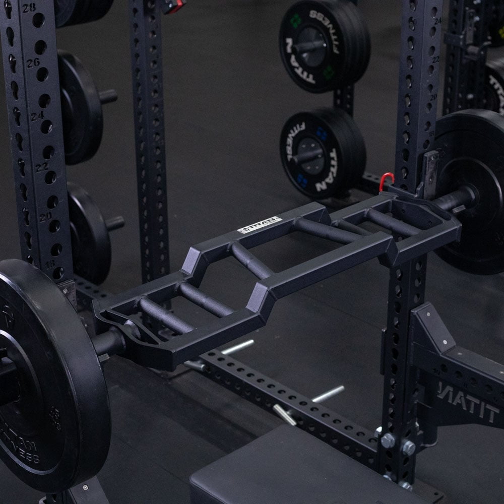 Titan Fitness Rackable Multi-Grip Camber Olympic Barbell, Rated 1,000 LB, Angled & Neutral Grip Football Barbell