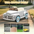 thumbnail image 6 of 12V Ride on Toys, Licensed Chevrolet 3100 Powered Ride on Cars with Remote Control, Bluetooth, Music, USB Ports, LED Lights, 4 Wheels Suspension, Electric Car for Kids Boys Girls Ages 3-6, White, 6 of 9