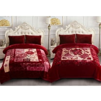 NC Thick Fleece Blanket King Size,10lbs 2 Ply Faux Mink Bed Blanket for Winter, Red, 85"x93"