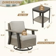 thumbnail image 4 of INTER HUT Serenity Retreat 2 PCS PE Wicker Outdoor Furniture Set, Patio Swivel Rocker Chair & Side Table, Beige, 4 of 10