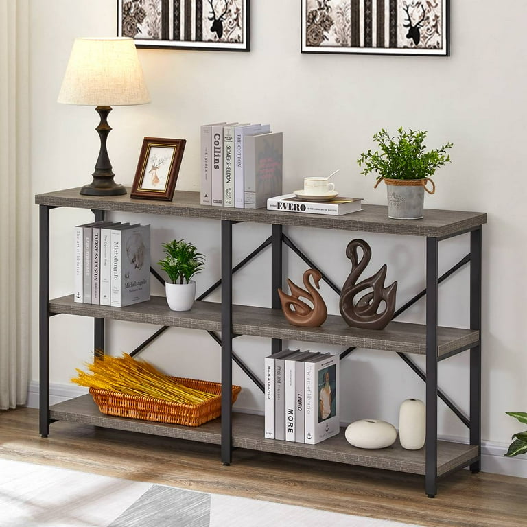 BON AUGURE Industrial Console Table for Entryway Rustic Sofa