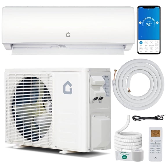 Senfot 9000 BTU Mini Split Air Conditioner Heat Pump WiFi Enabled 19 SEER2 115V Ductless AC Cools Up to 450 Sq Ft White Wall Mounted Inverter AC