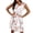 White, variant on Honeeladyy Sales Summer Mini Dresses for Women Summer Crewneck Floral Print Dress Ruffles Sleeveless Elastic Waist Dress
