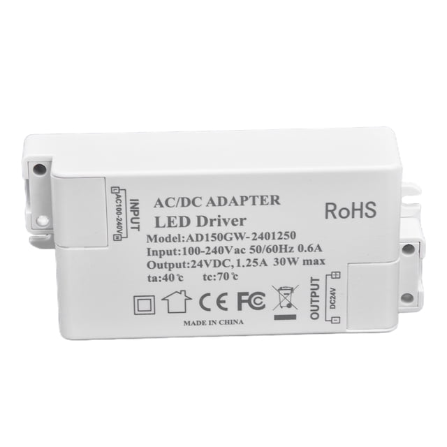 LED Power Supply,30W DC 24V 1.25A LED Transformer LED Strip Light Transformer Top-Notch Performance