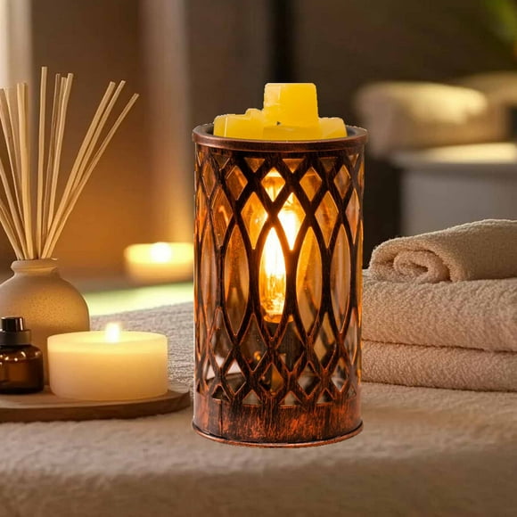 kcavykas Big Deals Items Aroma Melting Wax Lamp Iron Aromatherapy Lamp without Fire Melting Candle Lamp Decorative Lamp Bedside Night Light