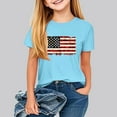 thumbnail image 2 of Jinhomg American Flag Shirts for Kids Casual Short Sleeve Crew Neck Tees USA Patriotic Summer Tops Boys Girls 4Th of July Gifts Sky Blue 130, 2 of 8