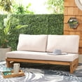thumbnail image 2 of SAFAVIEH Chester Acacia Wood Outdoor Sofa, Natural/Light Grey, 2 of 11