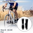 thumbnail image 2 of Calcetines de ciclismo únicos, impermeables, transpirables, anti-fricción, gris negro, tamaño S (35-38), 1 par, 2 of 7