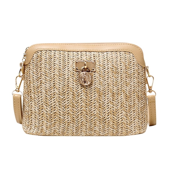Straw Crossbody Bag for Women Woven Shoulder Purse Casual Vacation Travel Handbag