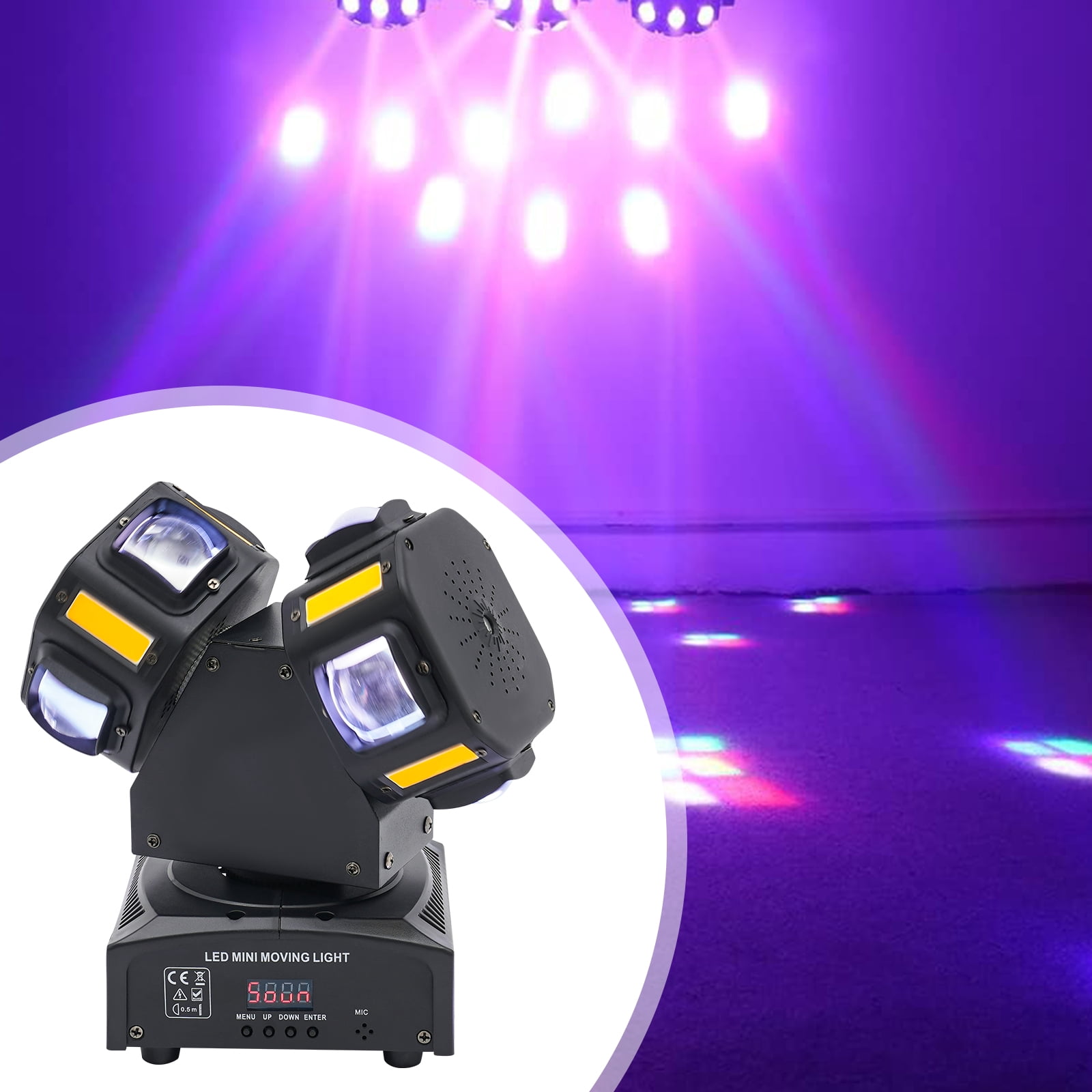 Wildnix RGB Stage Lights with High Precision Scanning, Adjustable Lighting Speed, DMX512 Control, Ideal for Parties and Events