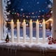 thumbnail image 1 of Velas de cera de 7,5 pulgadas, sin llama, a pilas, con temporizador y regulador de intensidad, 6 portavelas blancos para ceremonias, fiestas, Navidad y Halloween., 1 of 5