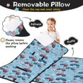 thumbnail image 3 of Monster Cartoon Truck Blue Pattern Teens Toddler Nap Mat with Pillow, Sleeping Mat Bag for Preschool Daycare 59"x22", 3 of 6
