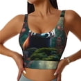 thumbnail image 2 of Lsque Forest Plant Raccoon Printed Women'S Sports Bra, Compression, Moisture Wicking, High-Impact Sports Bra For Women,Supportive sports bra-Large, 2 of 9