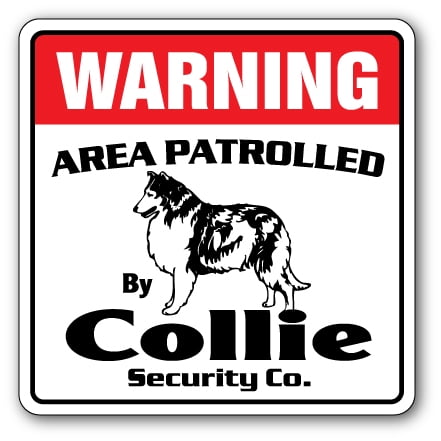 COLLIE Security Decal Area Patrolled pet kid gift guard dog lover