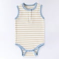 thumbnail image 2 of Ccpelsie Infant Baby Boy Girl Summer Romper Jumpsuit Short Sleeve One Piece Outfit Summer Clothes(Blue,12-24 Months), 2 of 6