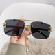 thumbnail image 3 of Gafas de sol con borde sin marco y diseño distintivo de leopardo con vetas de madera, gafas de sol con protección solar sin marco y doble haz, 3 of 6