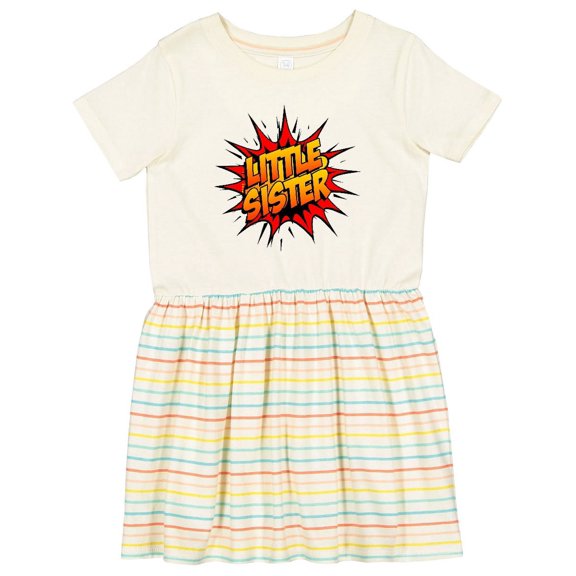 Inktastic Little Sister Super Hero Girls Toddler Dress