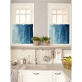 thumbnail image 5 of Blue Ombre 2 Panel Kitchen Curtains for Small Windows, Coastal Beach Modern Abstract Art Bathroom Tier Curtain, Short Window Treatment for Bedroom/Living Room 55"x36", 5 of 6