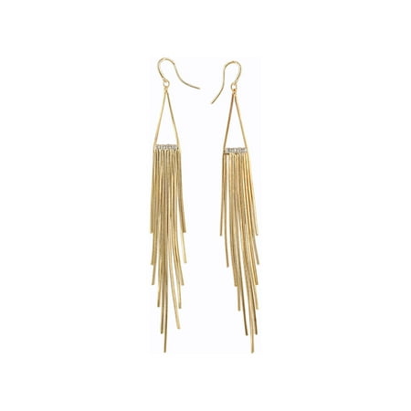 Pewter Dangle Pierced Earrings - JLo Gold Tone Extra Long 5