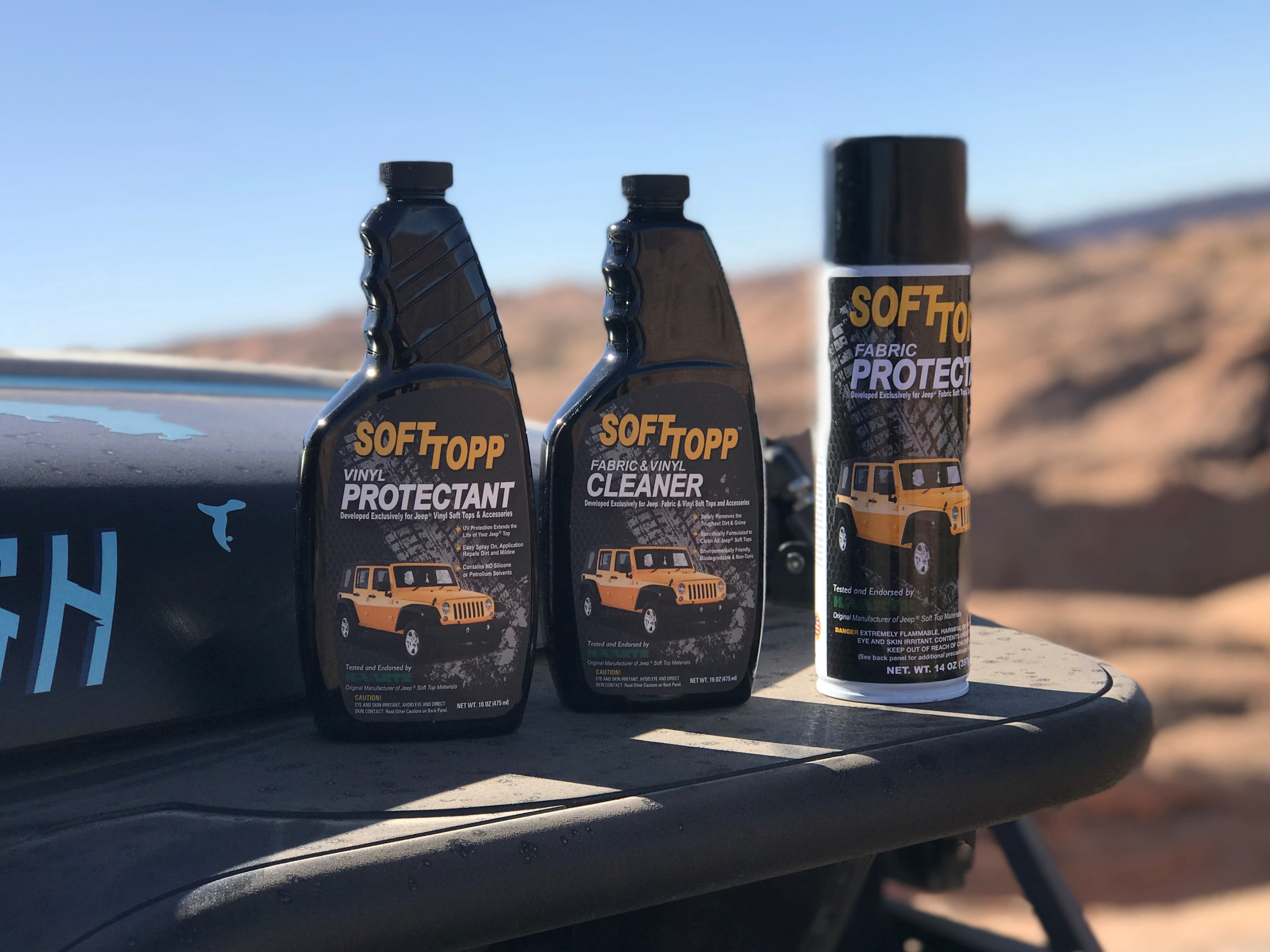 SOFTTOPP (by RAGGTOPP) Fabric Jeep Top Cleaner & Protectant Kit - Pack of 2