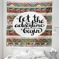 thumbnail image 1 of Adventure Tapestry, Backdrop with Geometric Motifs and Hand Writing Old Fashioned Style, Fabric Wall Hanging Decor for Bedroom Living Room Dorm, 5 Sizes, Multicolor, by Ambesonne, 1 of 1