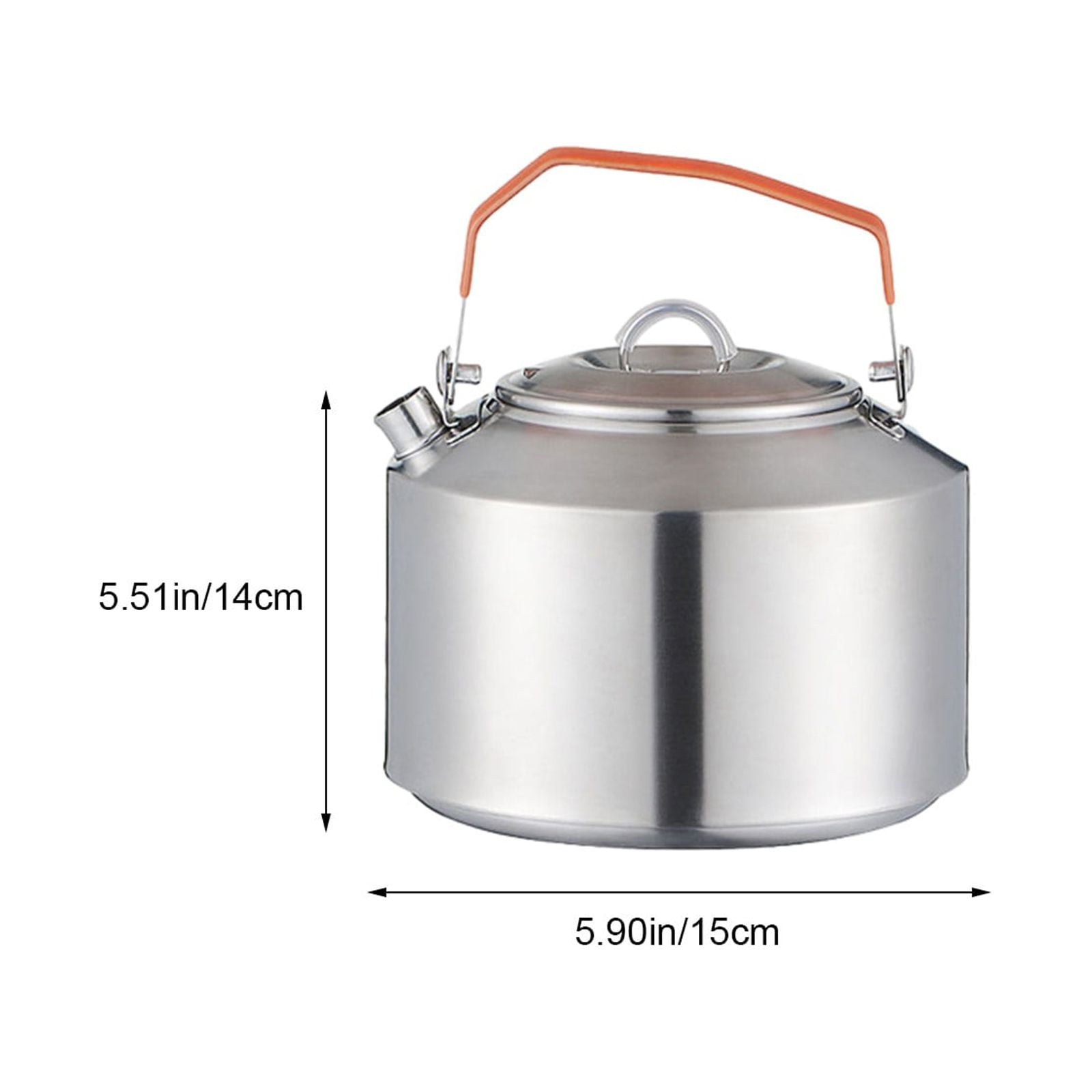 Portable Thé de Camp Théière Batterie de Cuisine avec Poignée Chaudière à Eau Bouilloire Camping Bouilloire pour l'Alpinisme Randonnée Pêche Barbecue 0.9L 14.5x6cm