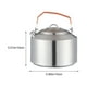 thumbnail image 3 of Hervidor de acero inoxidable para camping (1 unidad) olla para hervir agua al aire libre (14 x 14 x 15 cm) calentador de agua seguro de grado alimenticio para café y té en caso de, 3 of 9