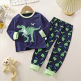 thumbnail image 2 of TOWED22 Toddler Boys Clothes Outfits Set Long Sleeve Print Pattern Crewneck Pullover Top Jogger Pants Cozy Winter 2 Piece(Green,7-8 Y), 2 of 6