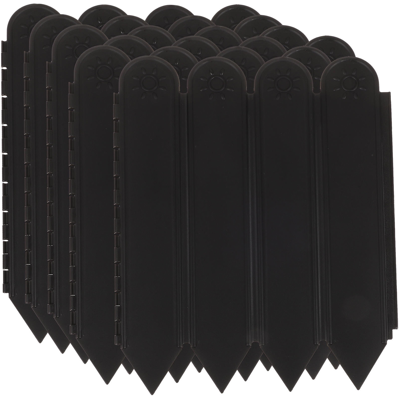 Baluue Black Plastic Outdoor Fence Panel - Reusable Garden Edging and Decorative Barrier for Yard, Lawn, and Landscaping