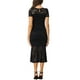 thumbnail image 3 of INSPIRAR CHIC Vestido de encaje elegante para mujeres, vestido de cóctel midi de manga corta, vestido de sirena ajustado negro XS, 3 of 5