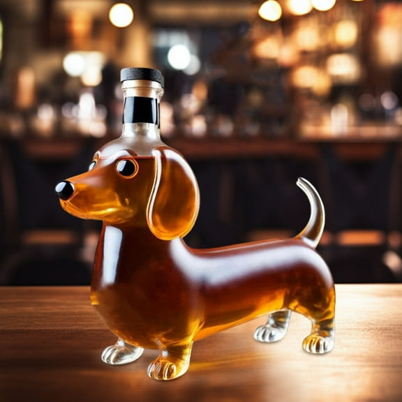 XEOVHV Dachshund Dog Whiskey Bottle,Funny Dachshund Whiskey Bottle,Unique Wine Decanter, Glass Dachshunds Statue Wine Bottles, Home Bar Bar Decor for Whiskey Enthusiasts