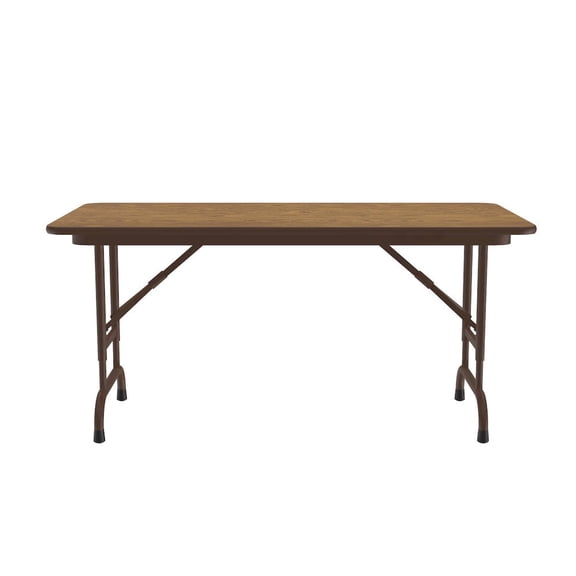 Correll 24x48 Commercial Laminate Adjustable Height Folding Table in Medium Oak