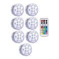 thumbnail image 1 of 10leds RGB Submersible Light Underwater LED Night Light Swimming Pool Light For Outdoor Vase Fish Tank Pond Disco Wedding Party ,Easy to Install, 1 of 7