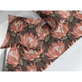 thumbnail image 2 of Floral Bed Runner Set, Repeating Sugarbushes Nature Blossoming Flower Botanical Theme Pattern, Decorative Bedding Scarf & 2 Pillow Shams for Hotels Homes, King, Coral Brown Sage Green, by Ambesonne, 2 of 3