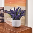 thumbnail image 6 of DR.Planzen 12in Artificial Lavender Plant in White Pot Faux Lavender Flowers Fake Lavender Plant, 21 Stems 42 Leaves Dense Realistic Purple Artificial Flowers for Farmhouse Home Bathroom Desk Decor, 6 of 9