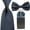 Dark Gray, variant on Men Solid Satin Bowtie 8cm Necktie Ties Pre-Folded Puff Pocket Square Hanky Set