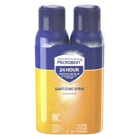 Microban Citrus Scent 24 Hour Disinfectant Sanitizing Spray - 30oz/2ct