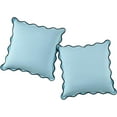 thumbnail image 5 of COOKCOK Scalloped Throw Pillow Covers Set of 2 for Living Room, Cotton & Linen, Boho Sytle Decorative Home. Fabric Feels a Little Stiff, Because Scalloped Edges Require, 18 x 18 Inch, Blue & Teal, 5 of 6