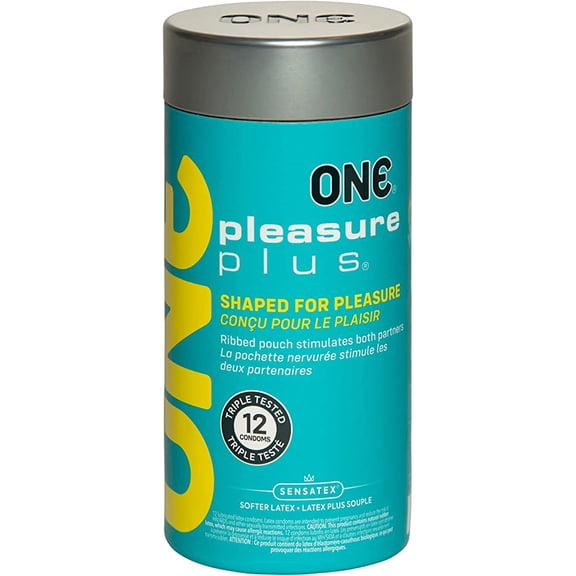 ONE Pleasure Plus Brass Lunamax Pocket Case, Ultra Sensitive Lubricated Latex-12 Count (Retail Packaging)