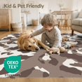 thumbnail image 4 of ODIKA 8'x10' Washable Area Rug Cow Patches Fake That Feel Placemats Mini Table Print Spotted Playful Expressive for Dining Room, Large Office, Lounge, Non-Slip Chair-Friendly Mat, 4 of 7