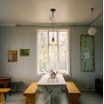 thumbnail image 3 of Kiven Vintage Pendant Light,Pearl Black Ceiling Light Plate Light Fixture Canopy with Convenient Outlet, Convert Hardwired to a Plug-In Outlet lighting for Renter and Old House Improvement TB0120, 3 of 7