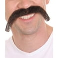 thumbnail image 6 of Adult Men's Long Cowboy Mustache Light Black Color Novelty False Facial Hair Flame-Retardant Synthetic Fiber, 6 of 6