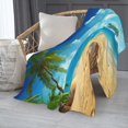 thumbnail image 2 of PHELIKA Summer Beach Palm Trees Pattern 01 All Season Soft Throw Blanket Lightweight Flannel Fleece Blankets 40" x 50", 2 of 8