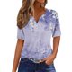 thumbnail image 2 of Fiudx Tops para Mujer Blusa de Manga Corta Estampada a La Moda para Mujer, Blusas Informales con Cuello En V, 2 of 5